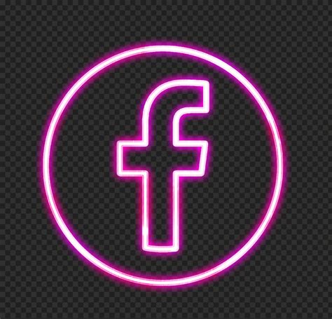 Pink Neon Facebook Logo Icon Png Citypng