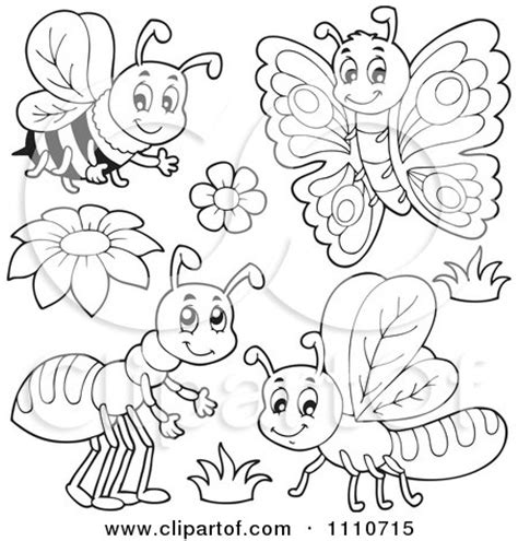 Butterfly coloring pages for preschool, kindergarten and elementary school children to print and color. Royalty Free Honey Bee Illustrations by visekart Page 1