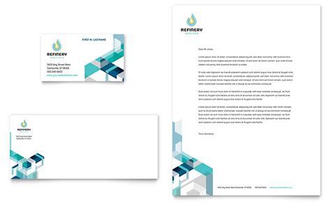 Oil And Gas Company Business Card And Letterhead Template Design