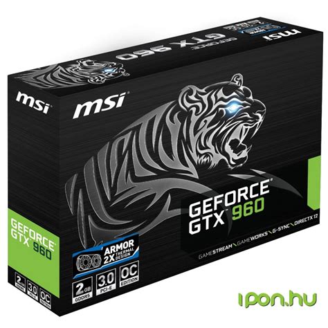 Msi Gtx 960 2gd5t Oc Geforce Gtx 960 2gb Gddr5 Oc Pcie Ipon Hardver