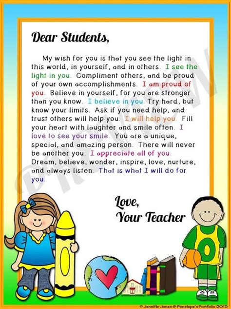 Teacher Wisdom Classroom Management Tips Letter To Students Letter