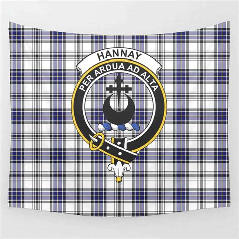 Scottish Hannay Clan Crest Tartan Tapestry