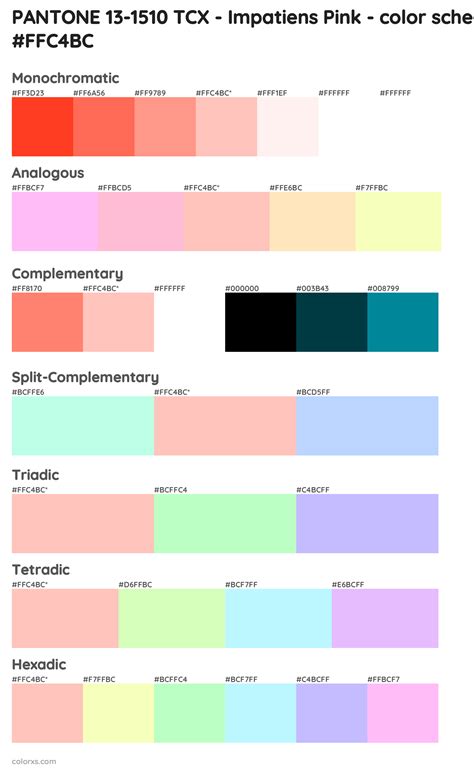 Pantone Tcx Impatiens Pink Color Palettes And Color Scheme Combinations Colorxs Com