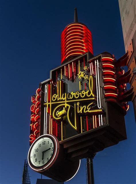 18 X 24 Art Canvas Print Of A Neon Sign From Hollywood And Vine In