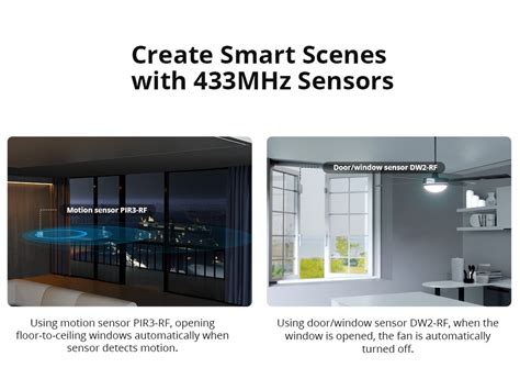 Sonoff Rf Bridger2 433mhz With Dw2 Pir3 Door Window Motion Sensor Voice