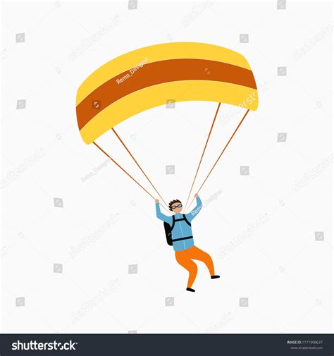 Skydiver Flying With Parachute Skydiving Parachuting And Extreme