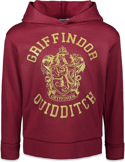 Harry Potter Gryffondor Pull à Capuche En Polaire Gris Rouge Xx