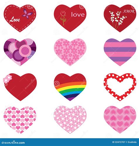 Set Of Hearts Stock Vector Illustration Of Decorative 22472707