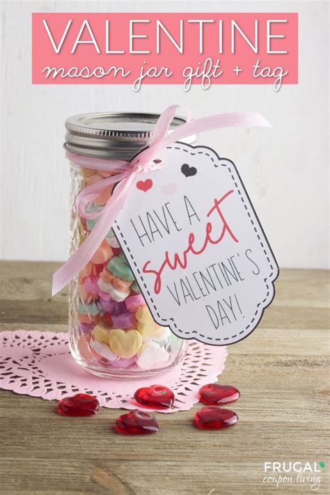 Mason Jar Valentines With Valentine T Tags Valentine Cricut Ideas