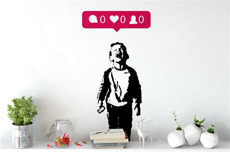 Iheart Nobody Likes Me Wall Sticker Banksy Wall Stickers 40 Colours