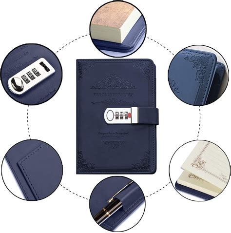 xiyunte diary notebook with combination lock pu leather journal diary with pen set a5 lined