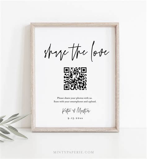 Share The Love Qr Code Sign Photo Album Share Qr Code Photo Etsy