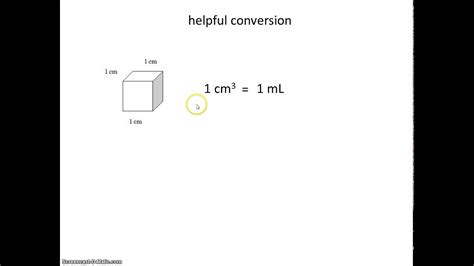 To convert between cubic centimeter and liter you have to do the following: # 14 1 cm3 = 1 mL - YouTube