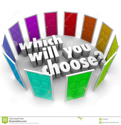 Which Will You Choose Many Doors Paths Opportunities Stock Illustration ...