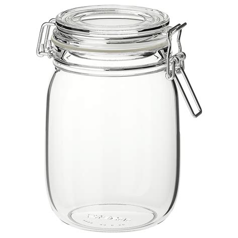 Korken Jar With Lid Clear Glass 1 L 34 Oz Ikea