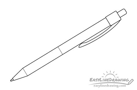 How To Draw A Pen Step By Step Easylinedrawing