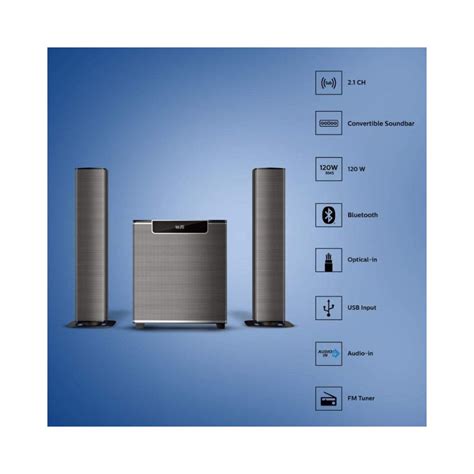 Philips Audio Mms2220b 21 Speaker 51 Channel 120w Bluetooth