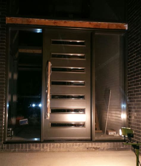 Doors are available with or without windows and with or without grooves in the panels. Modern Front Door with Door Lites and 2 Clear Side Lites ...