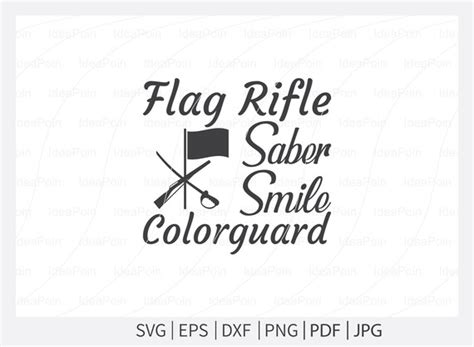 Flag Rifle Saber Smile Colorguard Svg Color Guard SVG File Etsy