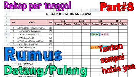 Format Absensi Kehadiran Contoh Format Absensi Kehadiran Guru Excel Bimbel Sekolah See Full