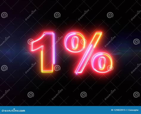 1 Percent Sign Colorful Glowing Outline31 Stock Illustration