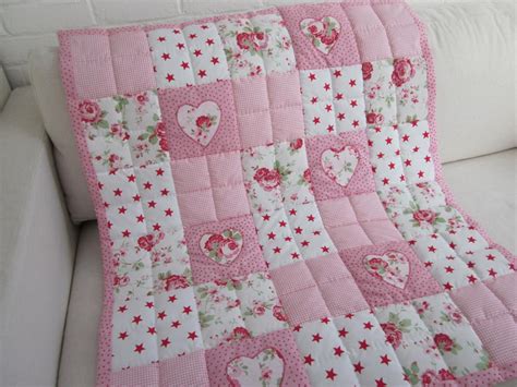 Handmade Patchwork Cot Quilt Baby Girl Quilts Cot Quilt Quilts