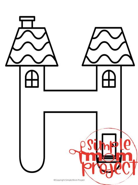 Free Printable Letter H Coloring Page Simple Mom Project