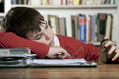 Bored Boy Not Doing His Homework Stock Image C Science