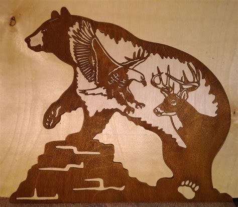 Laser Cut Layout For Bear Free Vector