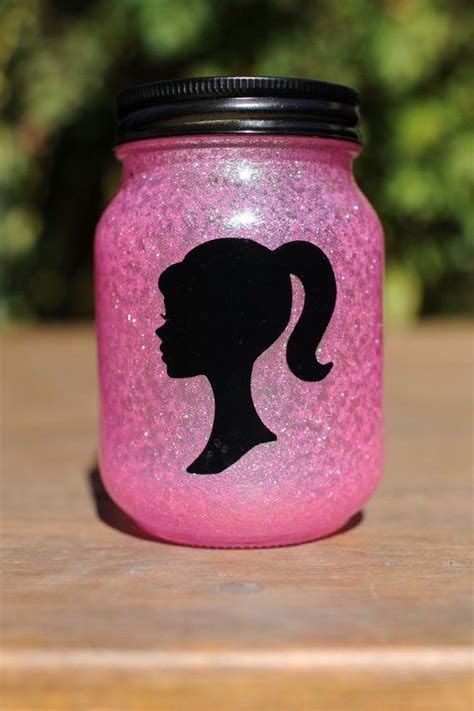 Tinted Glitter Mason Jar Barbie Inspired Barbie Party Decorations