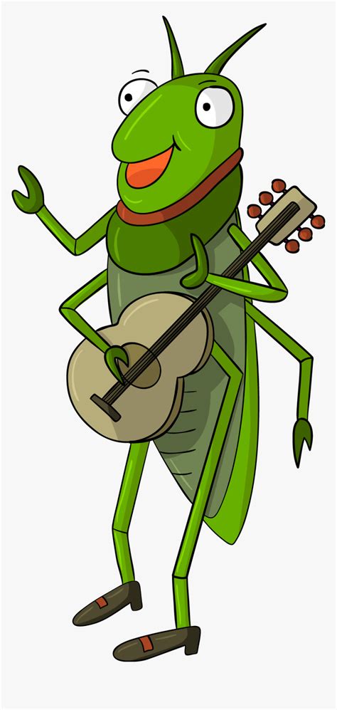 Cricket Grasshopper Illustration Playing Guitar Insect Cartoon