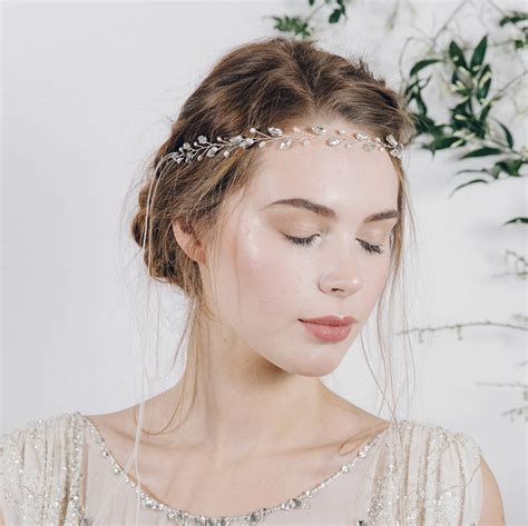 silver gold or rose gold wedding headband india by debbie carlisle