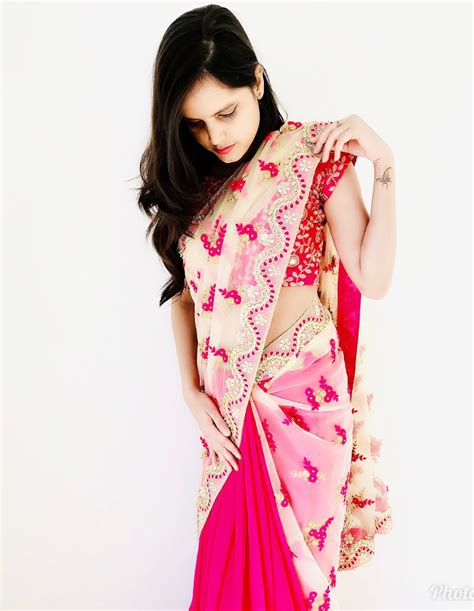 Hot Pink Saree With Thread Embroidery