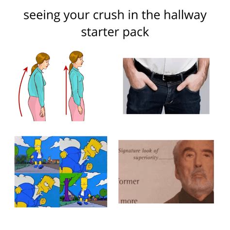 Seeing Your Crush In The Hallway Starter Pack Starterpacks