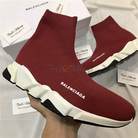 Giày Thể Thao Balenciaga Speed Trainer Red Bordeaux 2019
