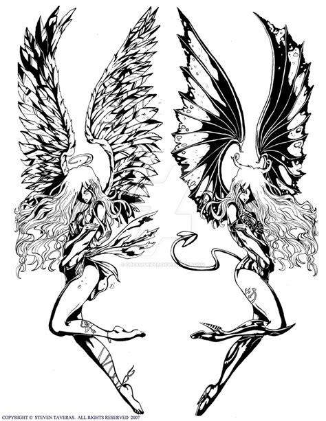 Devil And Angel Drawing At Getdrawings Free Download