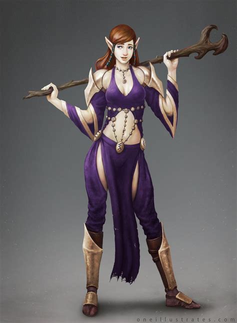 Elf Mage Concept Art By Oneillustrates On Deviantart Female Character Concept Female