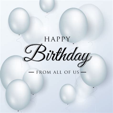 Premium Vector Happy Birthday Elegant Greeting Card With Blue Balloons