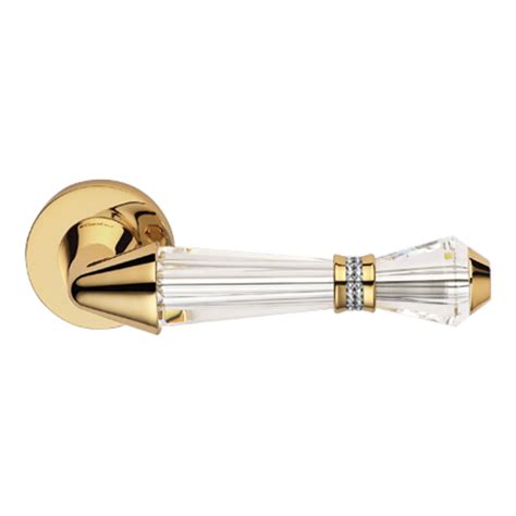Buy Door Lever Handle Crystal Gold Finish Online in INDIA | Benzoville | Linea Cali