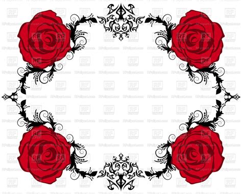 Vintage Frame With Roses Vector Image Of Borders And