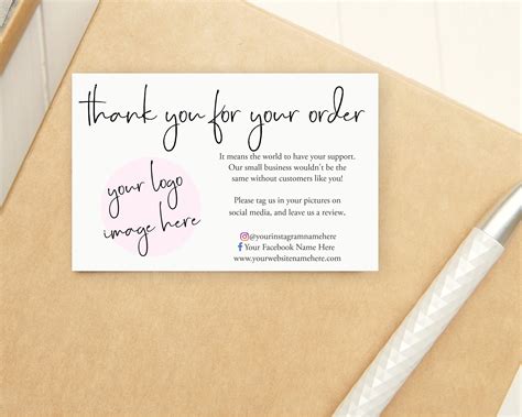 Thank You For Your Order Cards Small Business Thank You Etsy