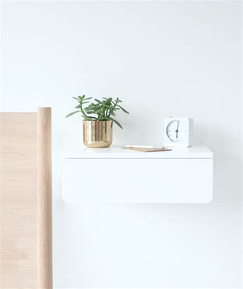 Buoy Is A Wall Mounted Floating Nightstand With A Pure White Water