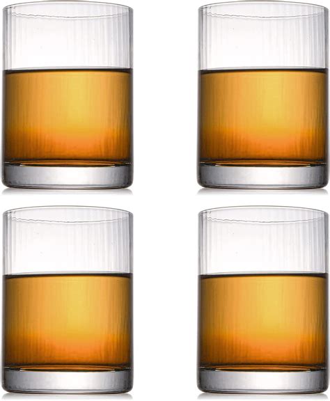 kingrol 4 pack 8 oz drinking glasses crystal short glass tumblers glassware set for beverages