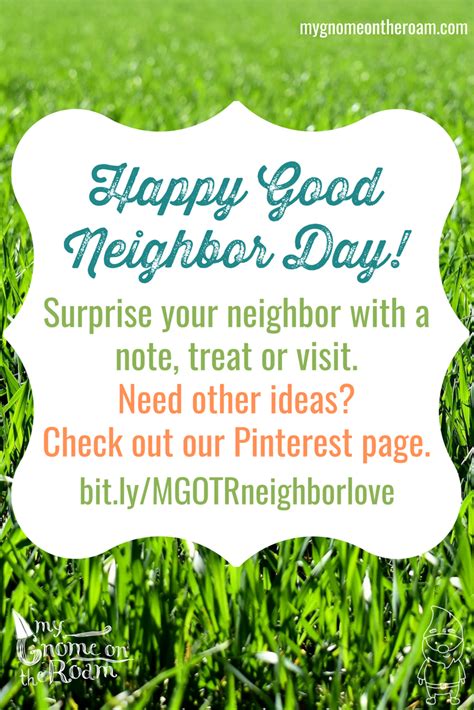 Happy Good Neighbor Day Surprise Your Neighbor With A Note Treat Or