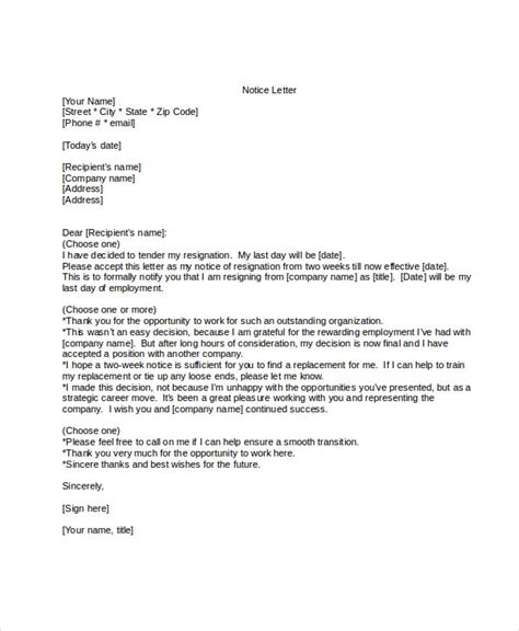 Formal letter format is important to acknowledge before sending a letter to someone. 9+ Two Weeks Notice Letter Examples - PDF, Google Docs, MS ...