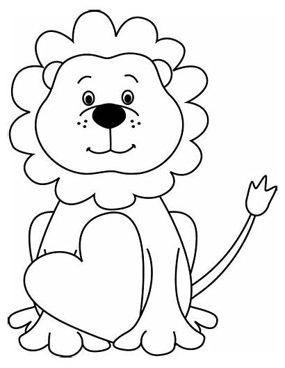 Lion Clipart Valentine Clip Valentines Outline Heart