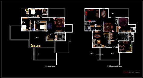 Residential Villa Layout Plan Autocad File Dwg