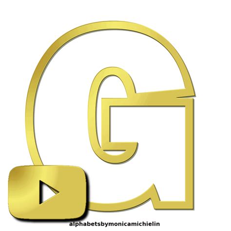 M Michielin Alphabets Golden Youtube Logo Alphabet And Icons Png