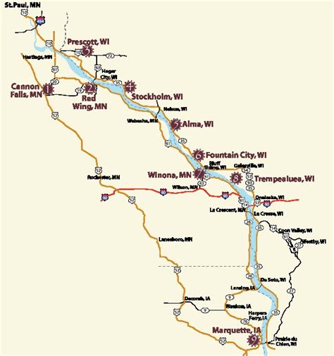 Great River Road Wine Trail Map Great River Wisconsin Wineries Wine