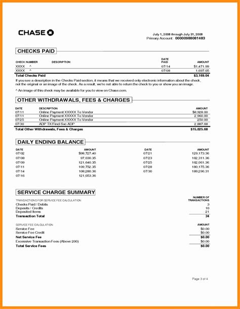 Fake bank accounts can lower your credit score because 10% of your score comes from new credit, and 30% comes from amounts owed. Fake Chase Bank Statement Template Lovely Chase Bank ...